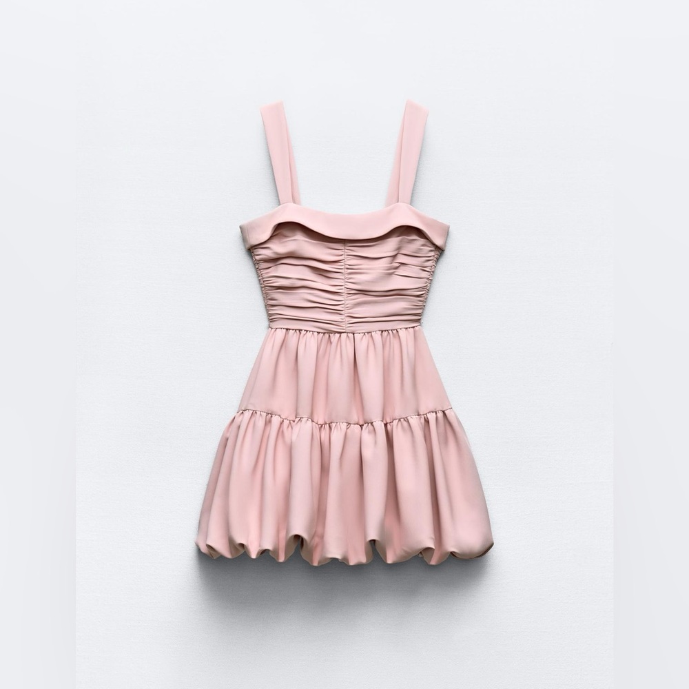NWT ZARA DRAPED BALLOON MINI DRESS